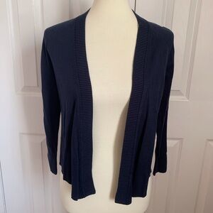 Eddie Bauer Navy Blue Lightweight Open Cardigan Sweater XS Cotton Lyocell